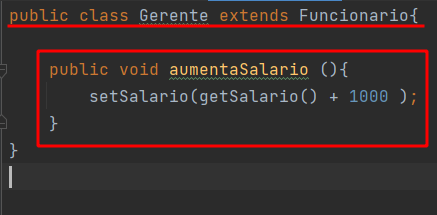 Método aumentaSalario