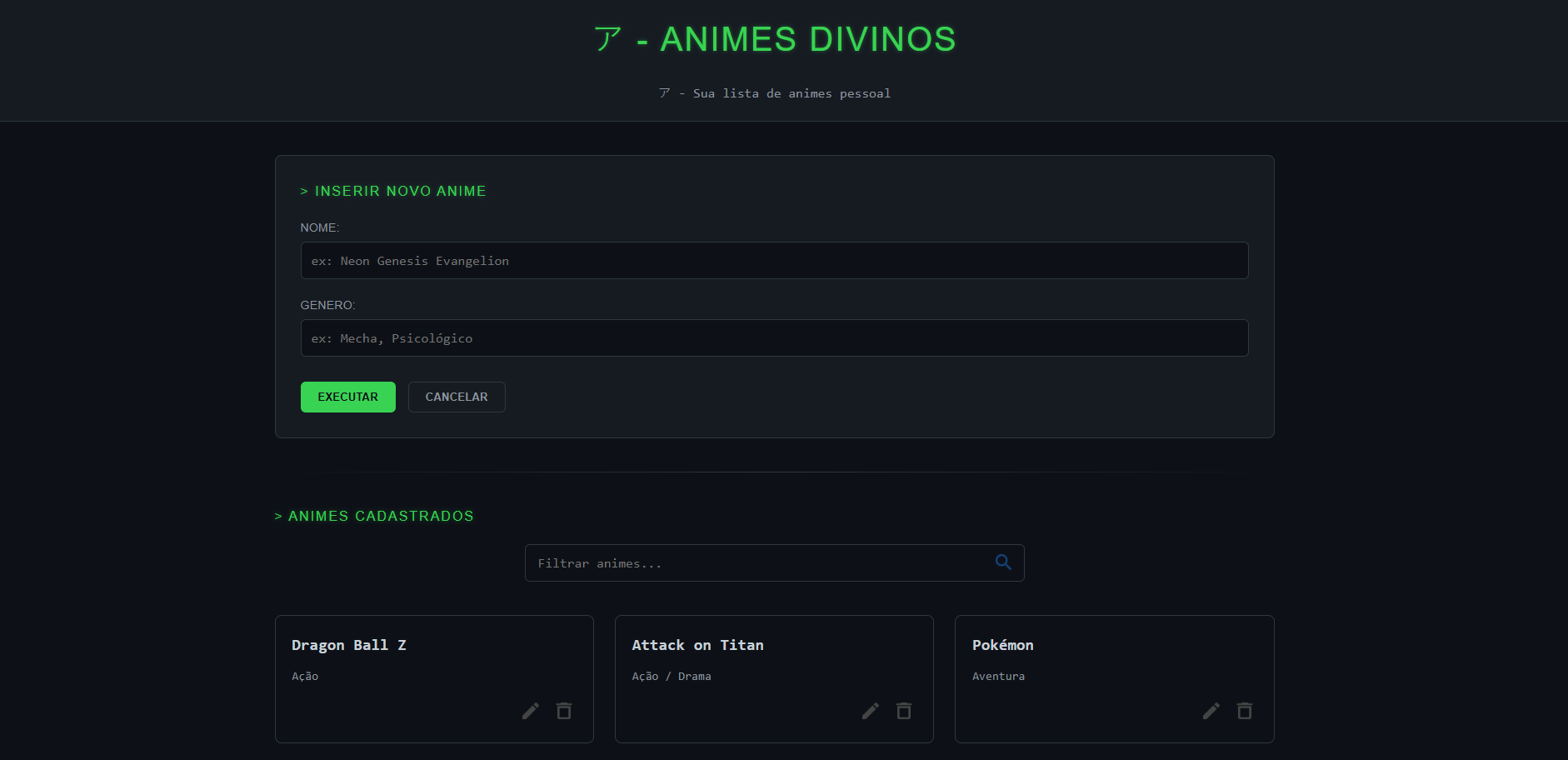 Projeto Animes Divino