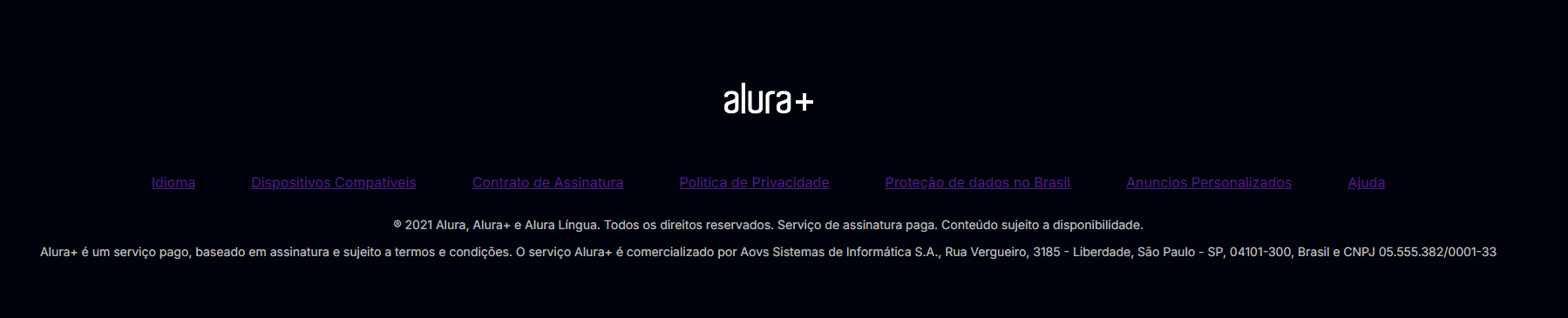 Imagem do footer que codifiquei com HTML e CSS