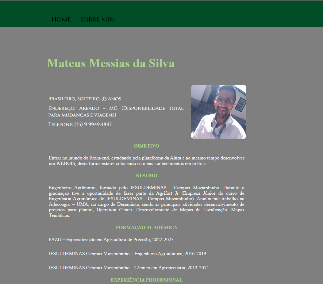 Desafio Currículo