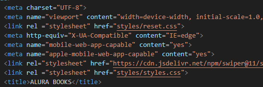Código HTML - Link Arquivos CSS 01