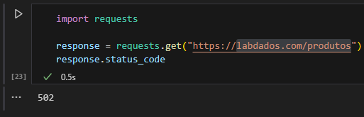 Um print do jupyter mostrando o status_code retornado da api