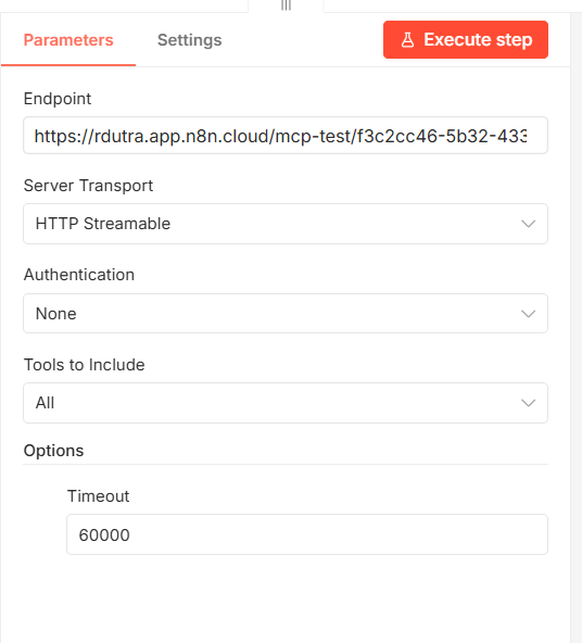 MCP Client - Parameters