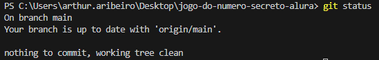 Utilizando o git status novamente.