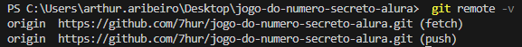 Utilizando o git remote -v para mais detalhes.