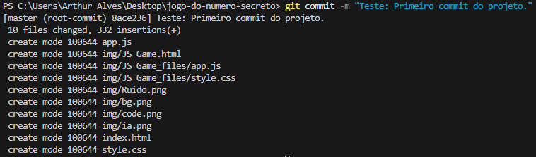 Fazendo o primeiro commit.