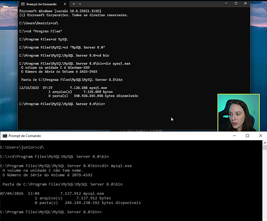 como eu fiz e com a professora fez