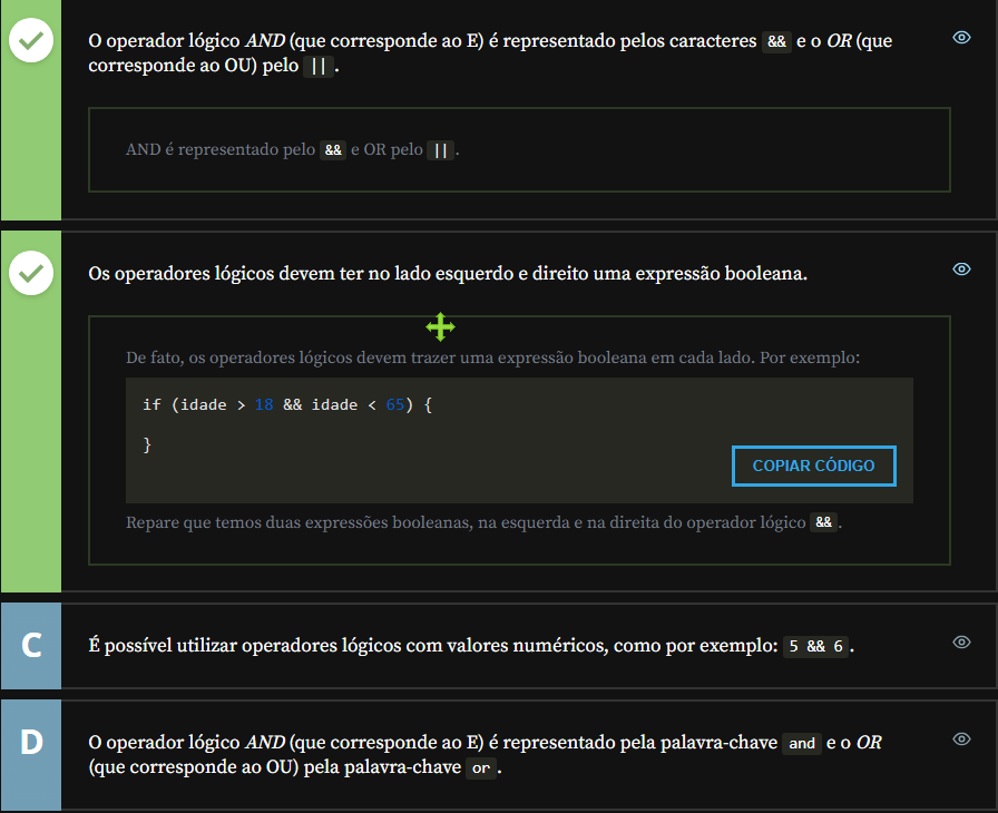 Questão 10 Operador lógico