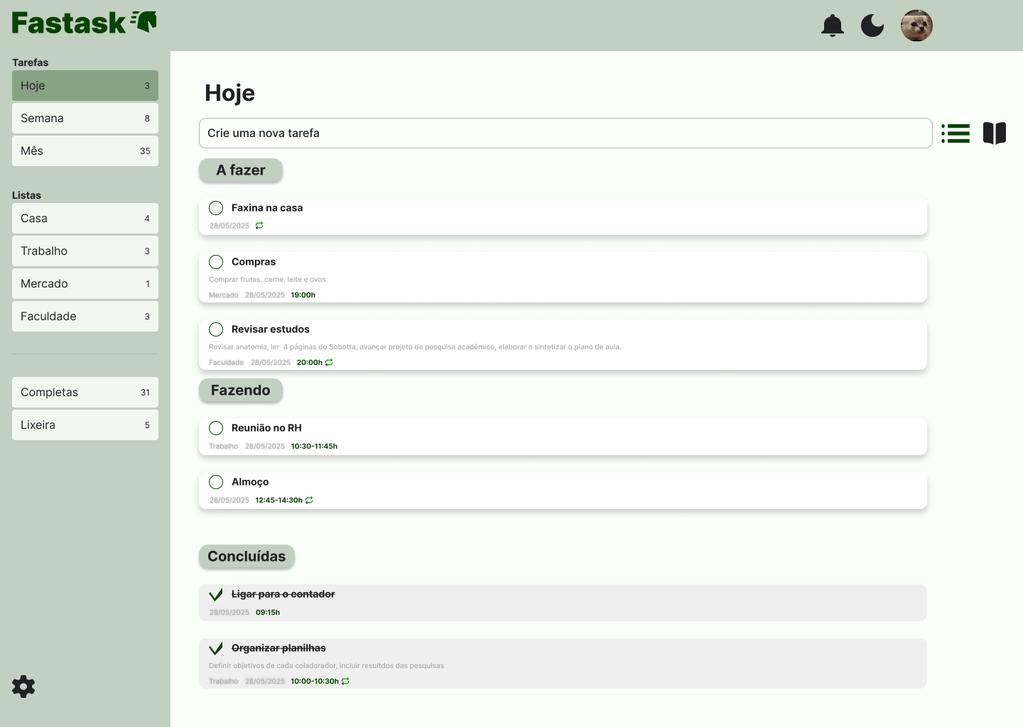 Modo lista