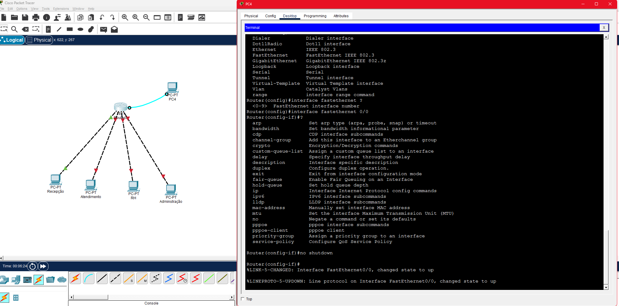 Imagem mostrando como foi feito no terminal