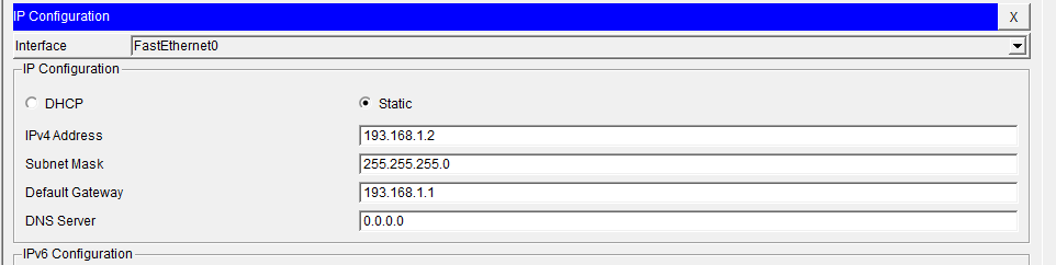 Um dos computadores configurado