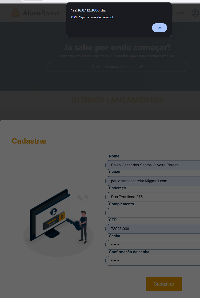 OPS! Alguma coisa deu errado!
