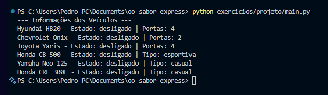 Saída no terminal