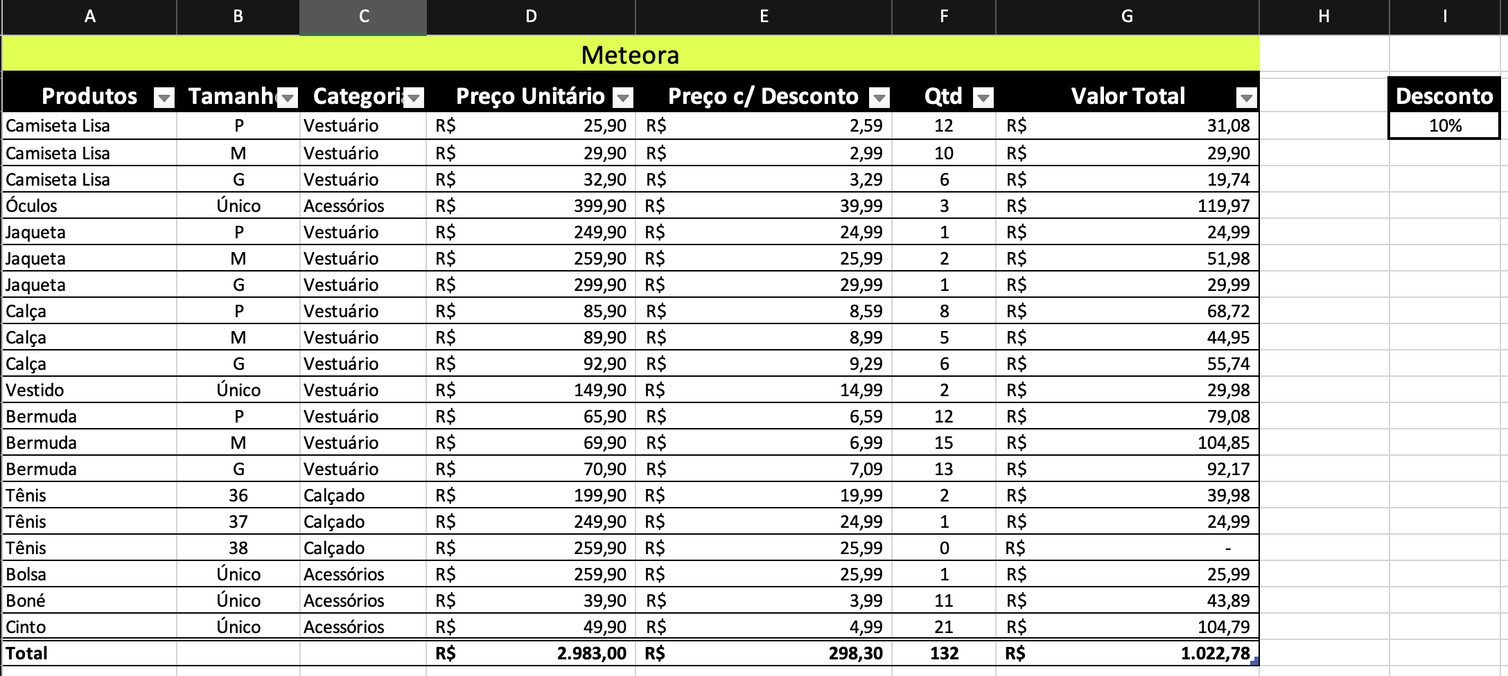 Desafio da Aula - Tabela