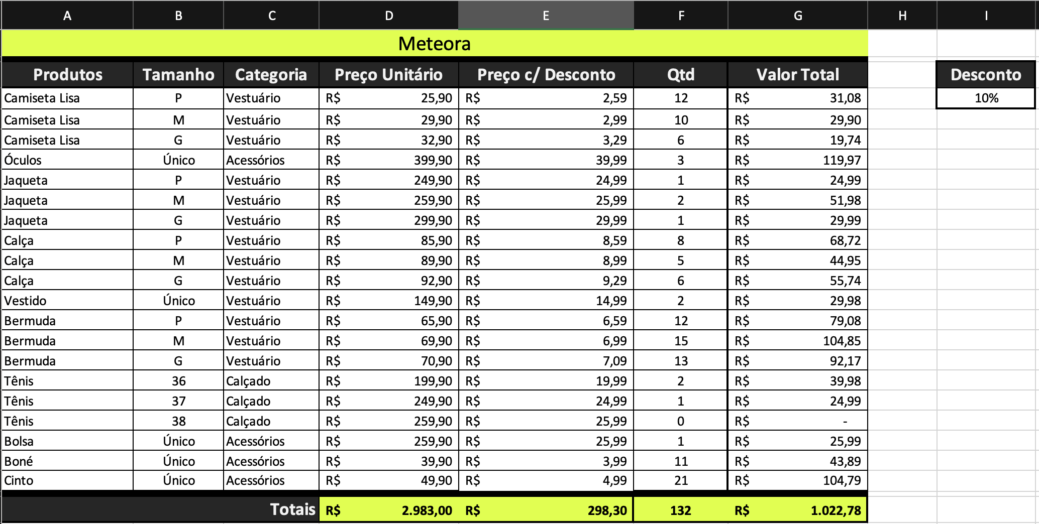 Desafio da Aula - Sem tabela