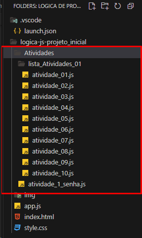 pasta de atividades