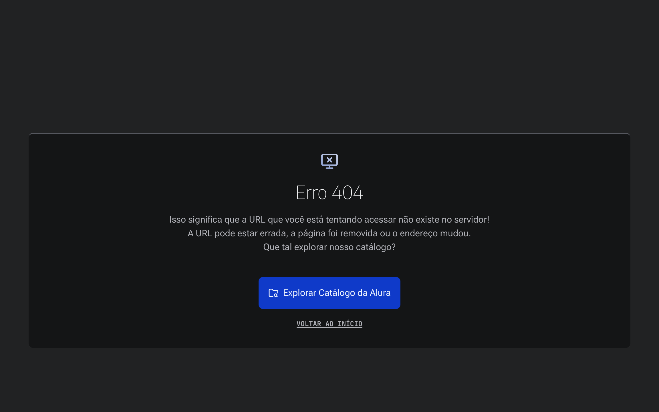 Erro ao acessar o curso