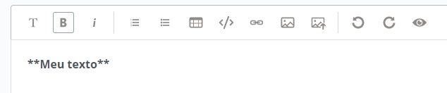 Texto em negrito, com os asteriscos em volta.