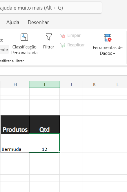 Não existe ainda a opção de configuração de Filtro Avançado no Excel Cloud 