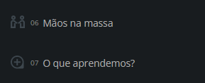 Print de duas atividades com o ícone cinza.