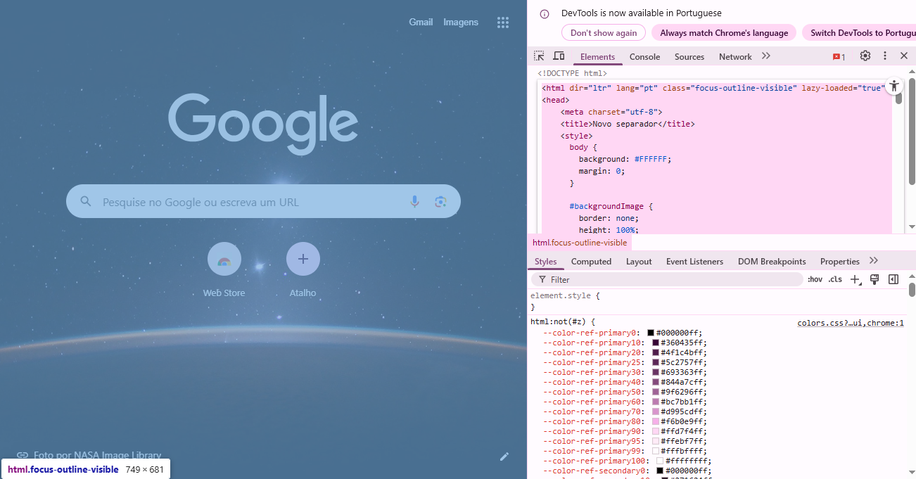 imagem ao clicar em html