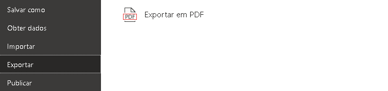 imagem mostrando os campos "exportar" e "exportar para pdf"