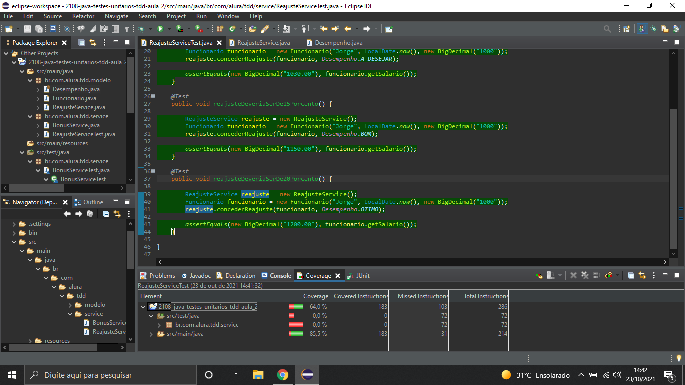 Atividades de Teste e Cobertura de Código em Java