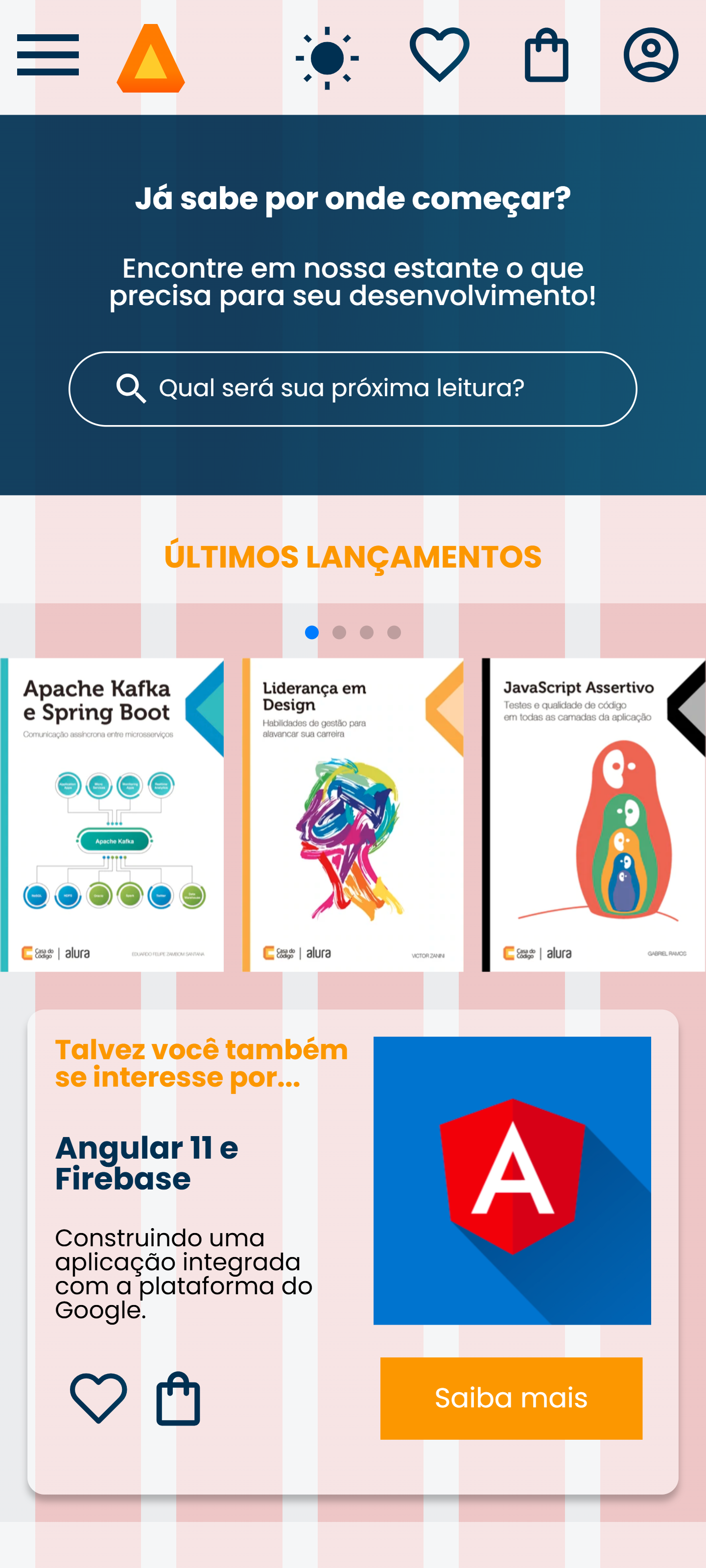 AluraBooks pagina mobile 
