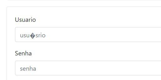 Usuario com acento e sem acento