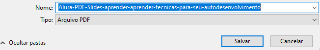 Iprint da tela com a opção de salvar um documento em pdf no computador