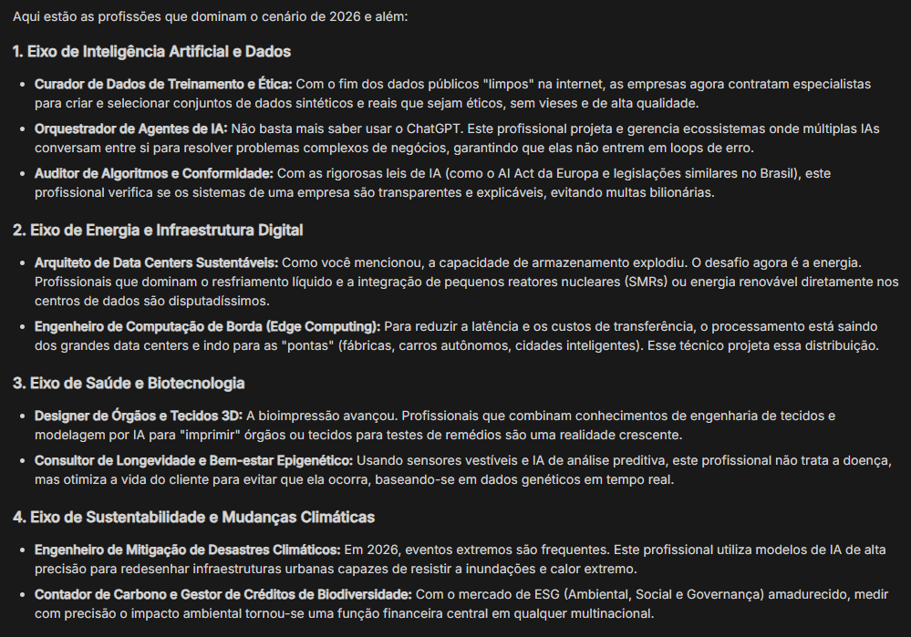 Mesmo prompt no Google AI Studio, mas com temperatura 1: