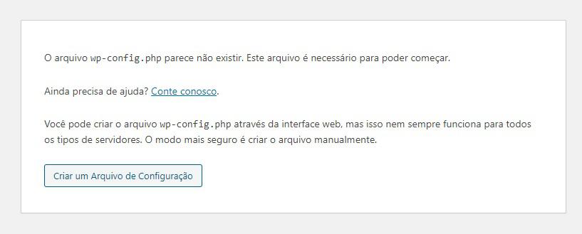 Erro wp-config.php