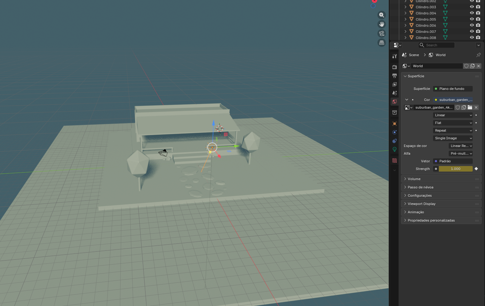 Como está o Blender aba Layout