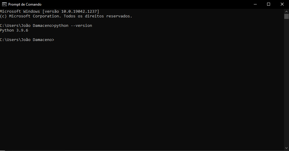 Testando o Python no CMD