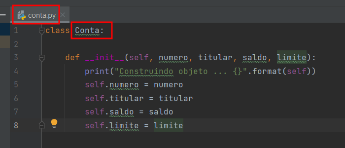 arquivo conta com classe Conta
