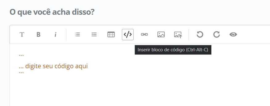 mensagem insira seu código aqui