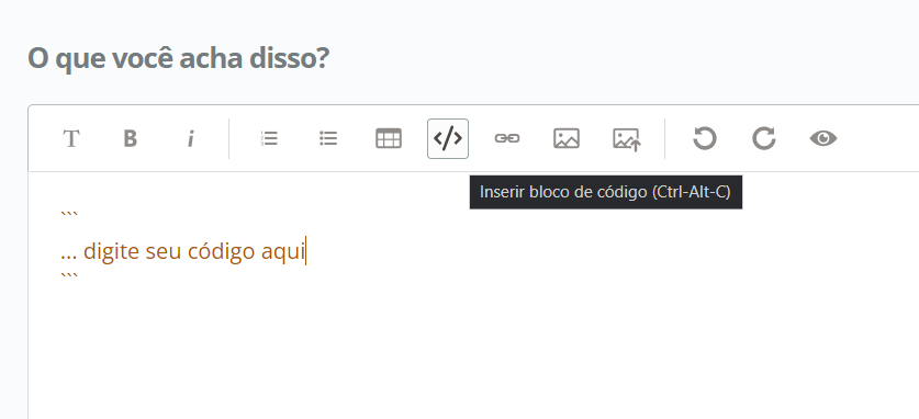 mensagem nsira aqui seu código