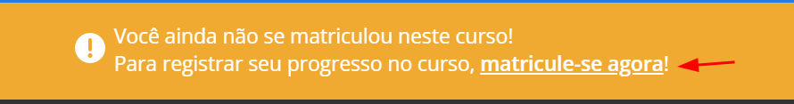 Tarja de aviso sobre matricula