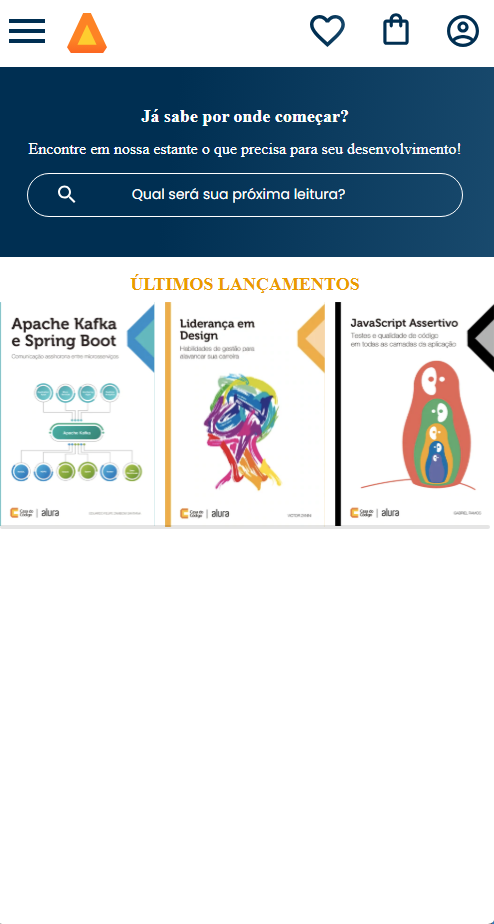 Página do projeto sem a seta