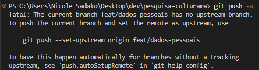 código de commit do terminal