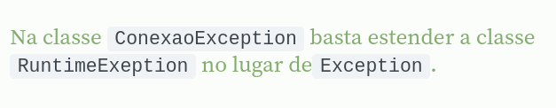 RuntimeException escrito errado como RuntimeExeption