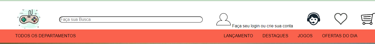 Cabeçalho com a separação do menu de navegação, fora da tag header