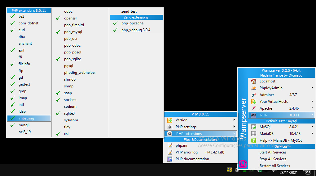 habilitar mbstring no wamp