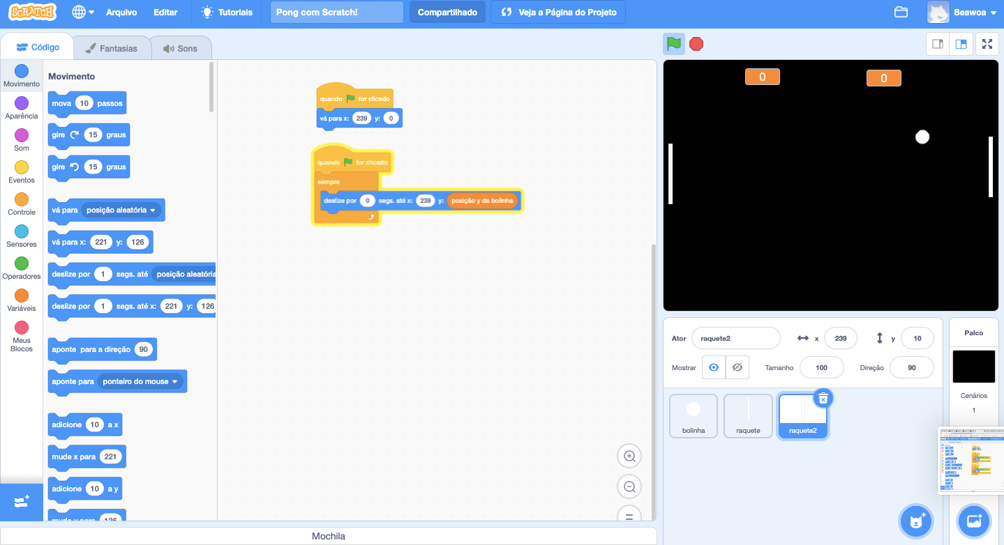 Print da tela do Scratch 2