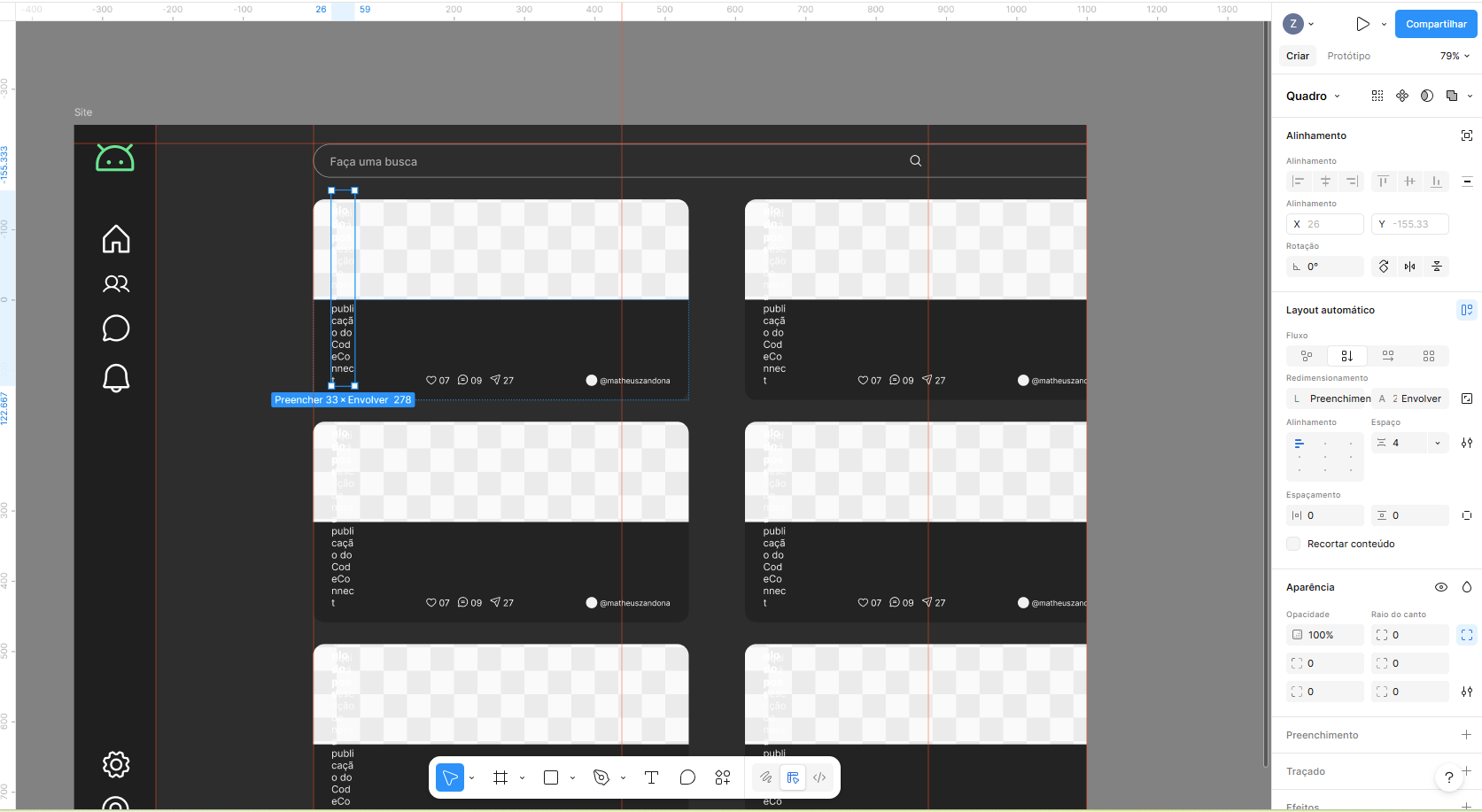 Teste de AutoLayout com falha