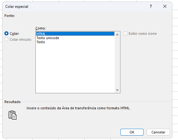 Menu de colar especial