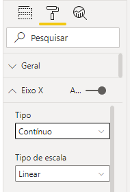 Menu Formato para alterar o Eixo X