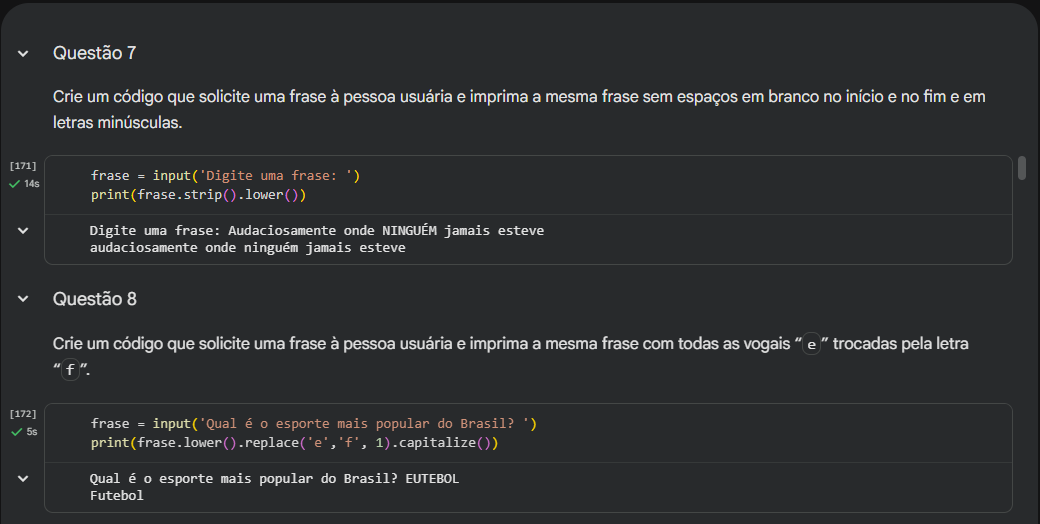 Questão 7 e 8