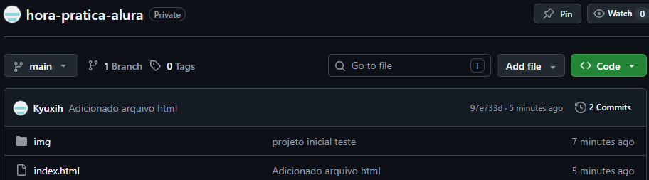 Imagem de repositório privado no Github