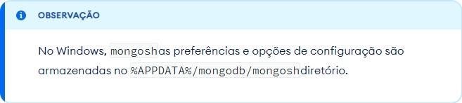 Manual de Instalação MongoDB Shell - Observação